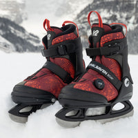 K2 Rink Raven Ice Boa Skates für Jungs, Modell 2026/2027 Rot