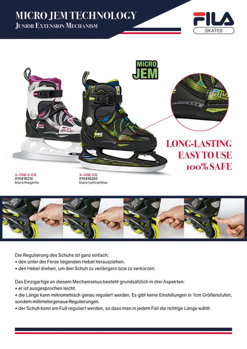 FILA J-One Ice HR Kinderschlittschuhe schwarz größenverstellbar