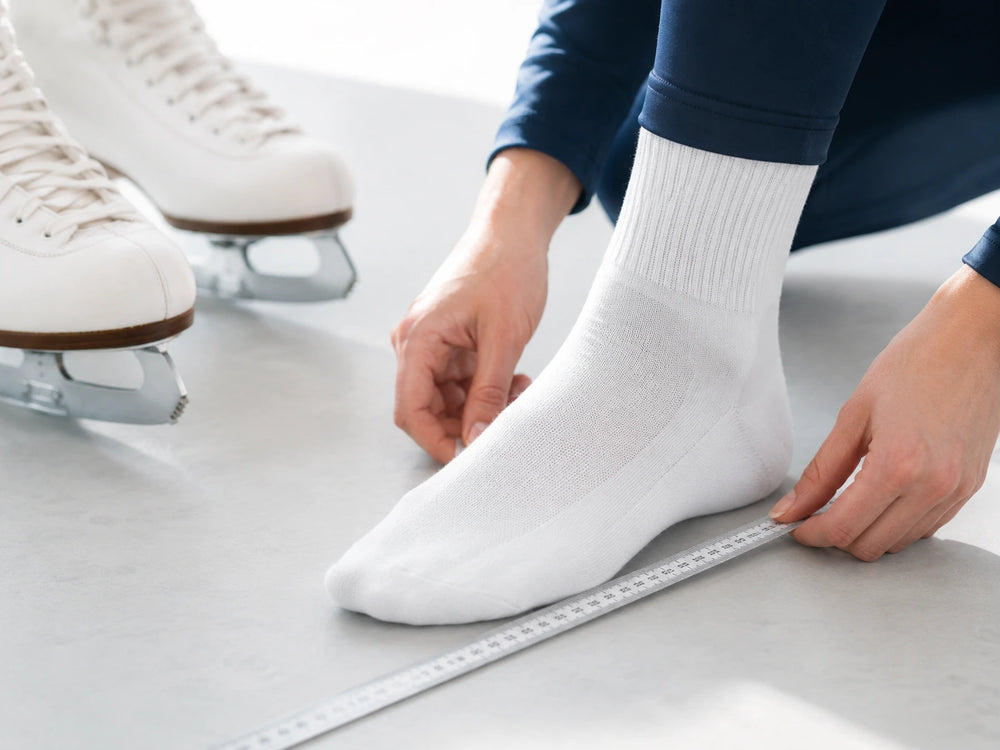 Fußlänge für die passende Schlittschuhgröße messen
