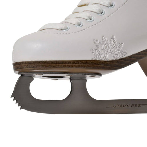 HEAD Amber Damen-Eiskunstlauf-Schlittschuhe mit Knöchelpolster, Edelstahlkufe, Schneeflocken-Design