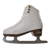 HEAD Amber Damen-Eiskunstlauf-Schlittschuhe mit Knöchelpolster, Edelstahlkufe, Schneeflocken-Design